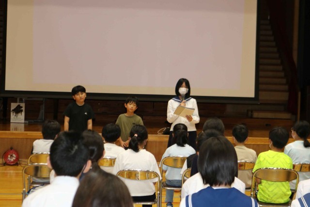 代表生徒の感想発表