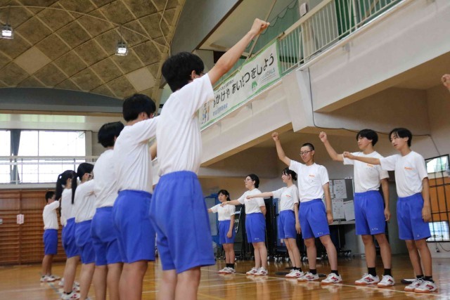 体育祭結団式の様子