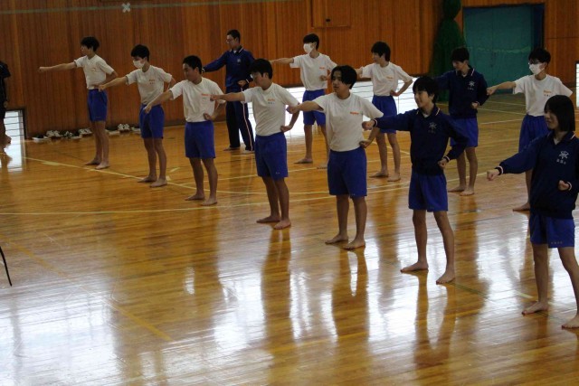 空手の授業の様子